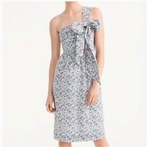 J.Crew One Shoulder Liberty Floral Fabric Dress SZ 6